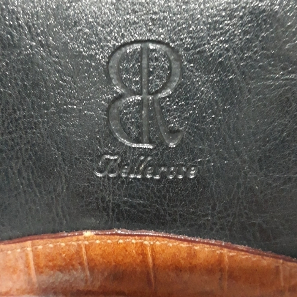 Bellerose Faux Leather crossbody bag black and brown purse - Picture 9 of 9
